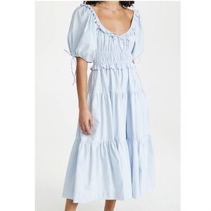 En Saison Poplin Tiered Midi Dress